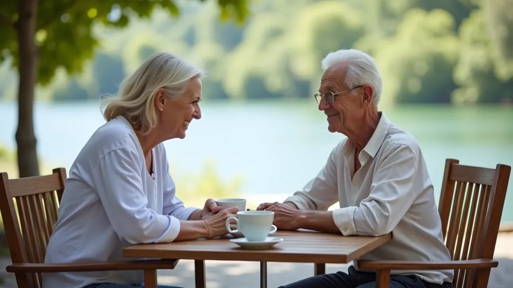 Seniori uz velosipēdiem ceļā caur lauku apvidu, vasaras diena, saule spīd